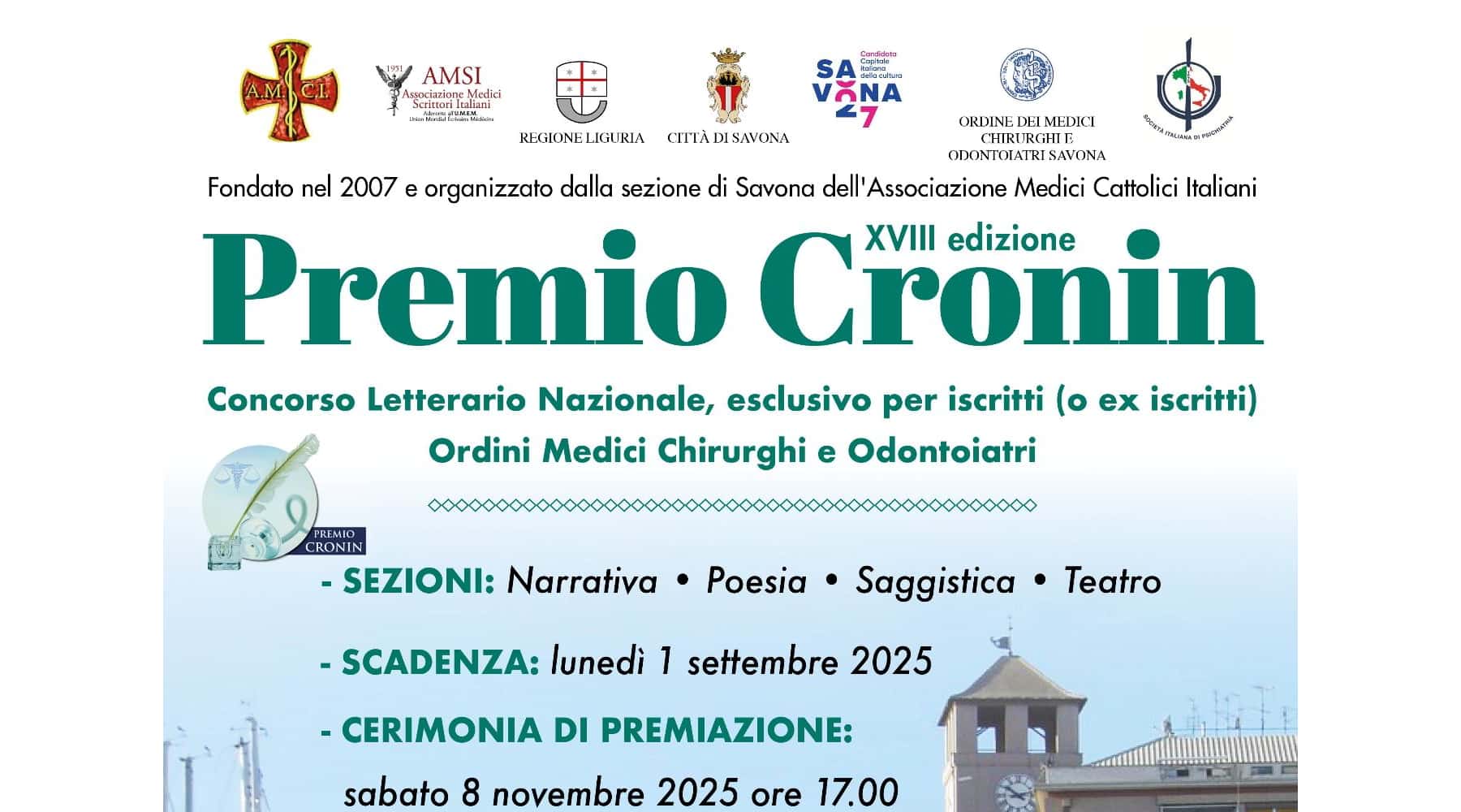Clicca per accedere all'articolo Premio Cronin 2025 - Concorso letterario nazionale